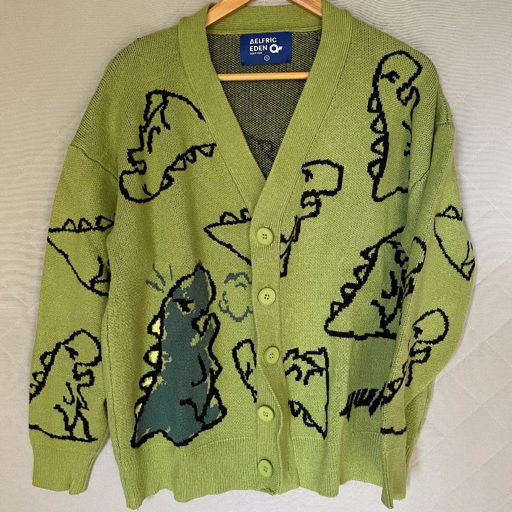 Aelfric Eden Dinosaur Cardigan Sweater - Size Small - Pre-Owned